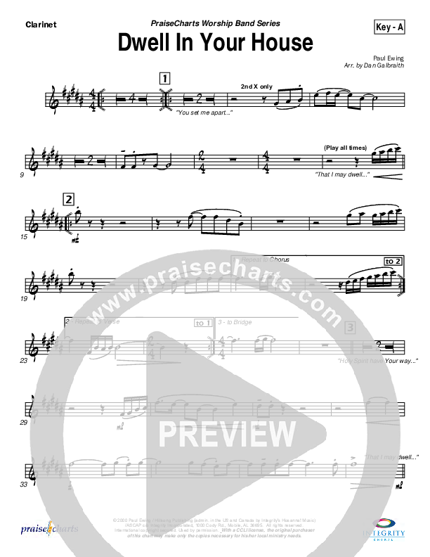 Dwell in Your House Clarinet (Hillsong Worship)