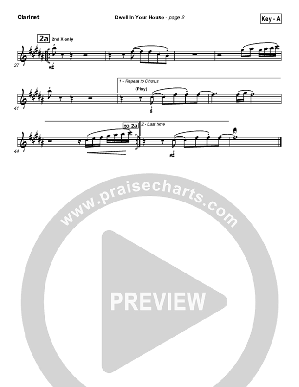 Dwell in Your House Clarinet (Hillsong Worship)