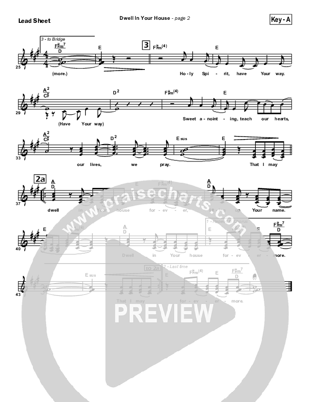 Dwell in Your House Lead Sheet (Hillsong Worship)