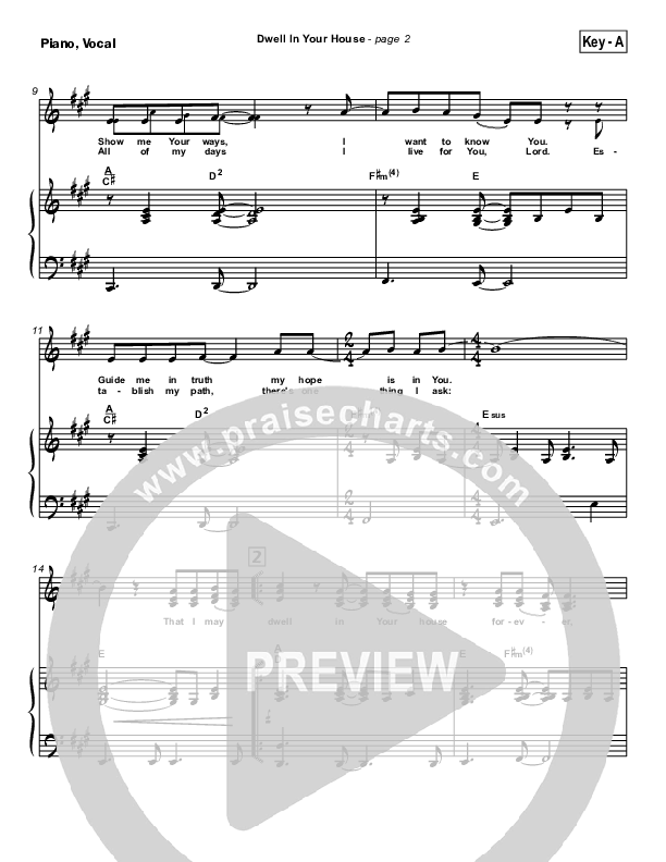 Dwell in Your House Piano/Vocal & Lead (Hillsong Worship)