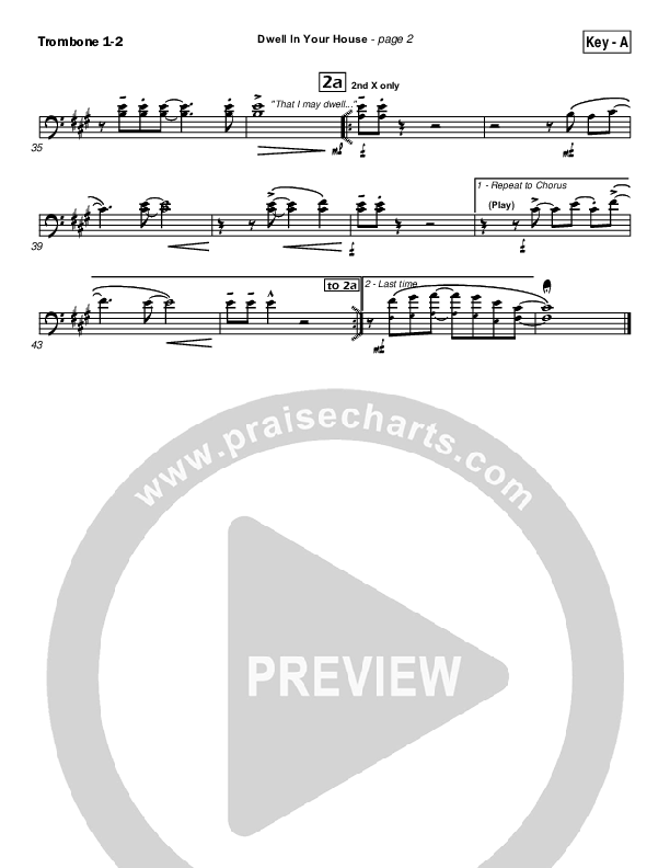 Dwell in Your House Trombone 1/2 (Hillsong Worship)