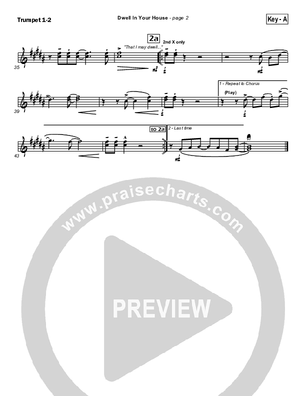 Dwell in Your House Trumpet 1,2 (Hillsong Worship)