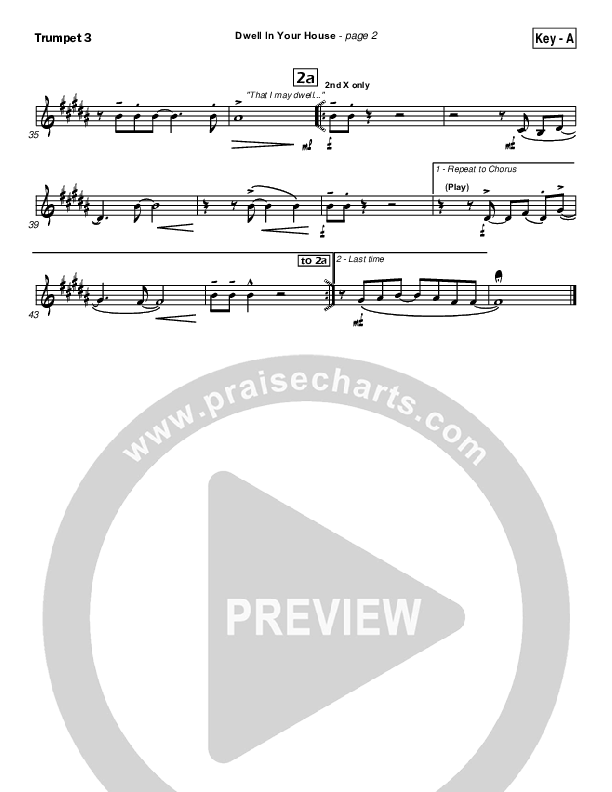 Dwell in Your House Trumpet 3 (Hillsong Worship)