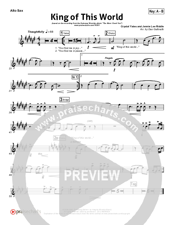 King Of This World Alto Sax (Gateway Worship)