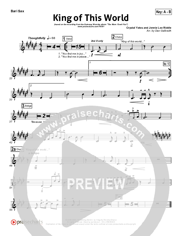 King Of This World Bari Sax (Gateway Worship)