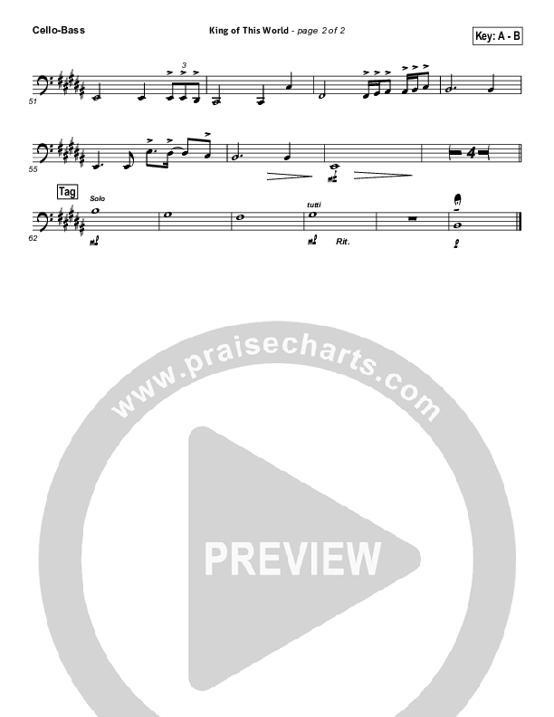 King Of This World Cello/Bass (Gateway Worship)