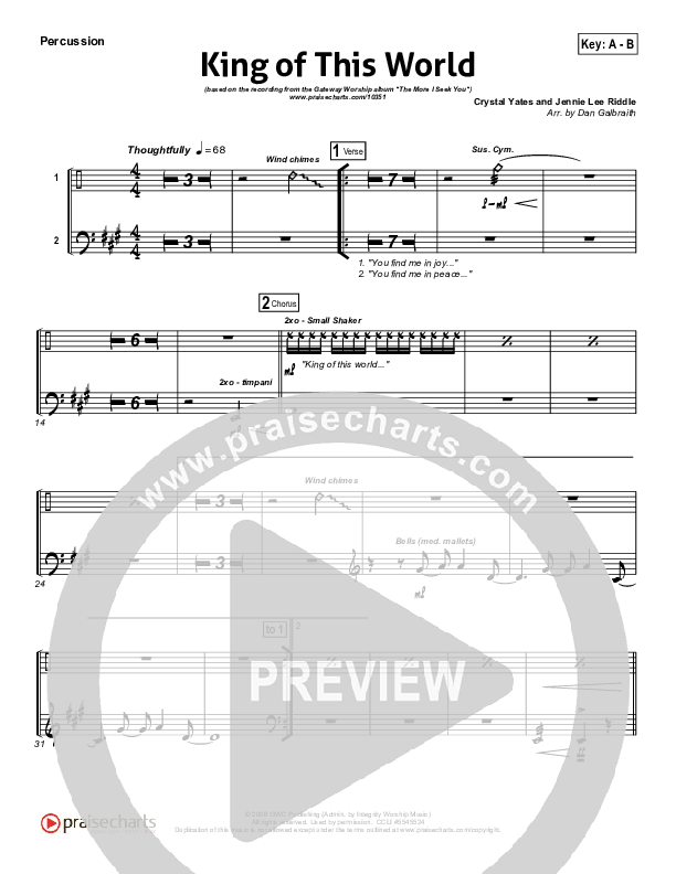 King Of This World Percussion (Gateway Worship)