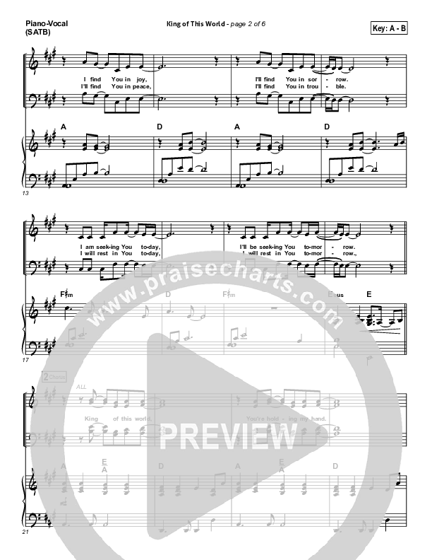 King Of This World Piano/Vocal Pack (Gateway Worship)