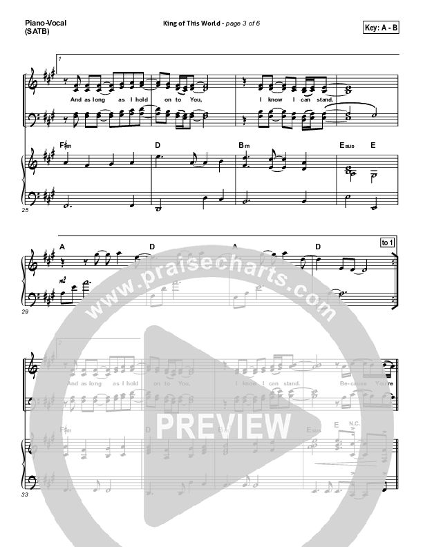King Of This World Piano/Vocal (SATB) (Gateway Worship)