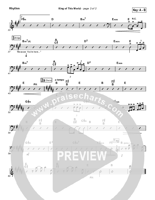 King Of This World Rhythm Chart (Gateway Worship)