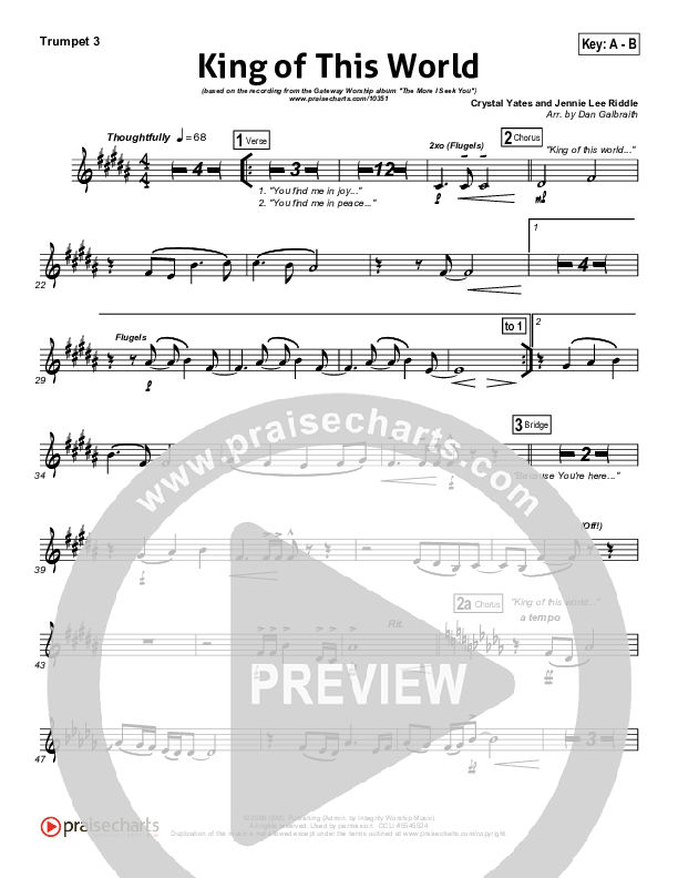 King Of This World Trumpet 3 (Gateway Worship)
