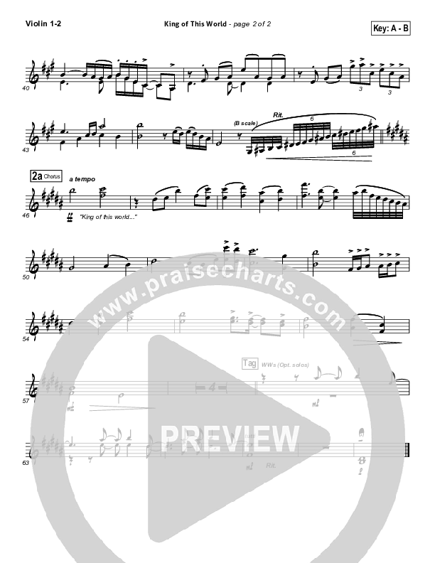 King Of This World Violin 1/2 (Gateway Worship)
