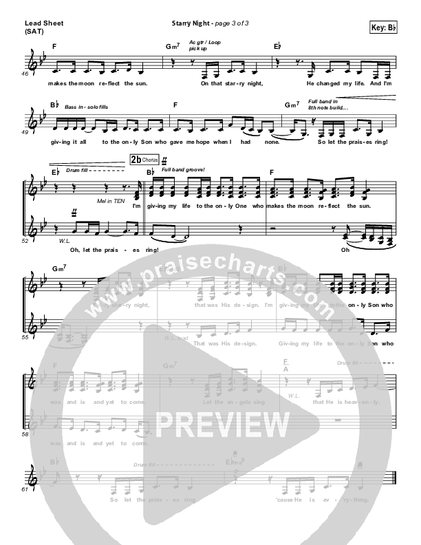 Starry Night Lead Sheet (Chris August)