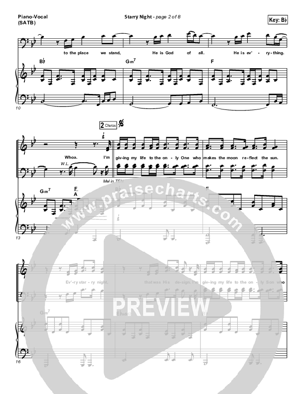 Starry Night Piano/Vocal (Chris August)