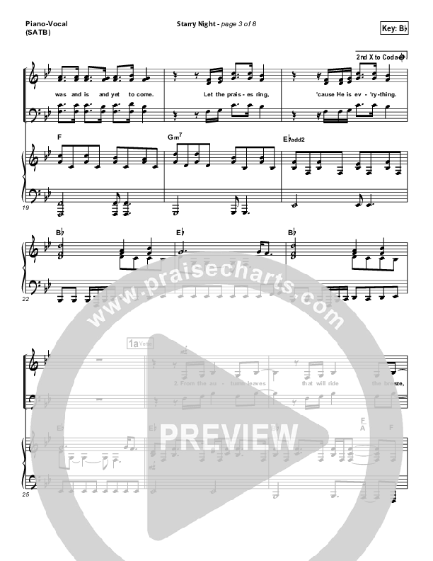 Starry Night Piano/Vocal (Chris August)