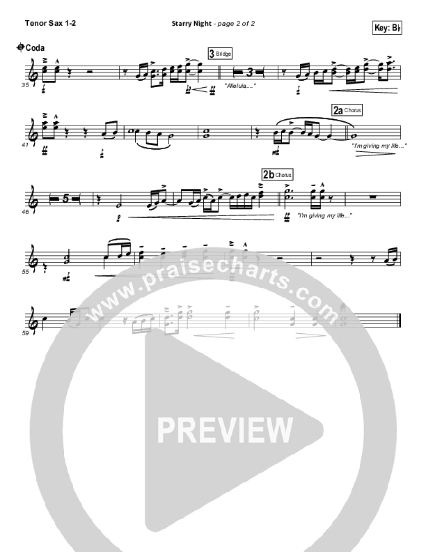 Starry Night Tenor Sax 1/2 (Chris August)