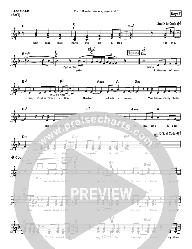 Your Masterpiece Lead Sheet (Ashmont Hill)