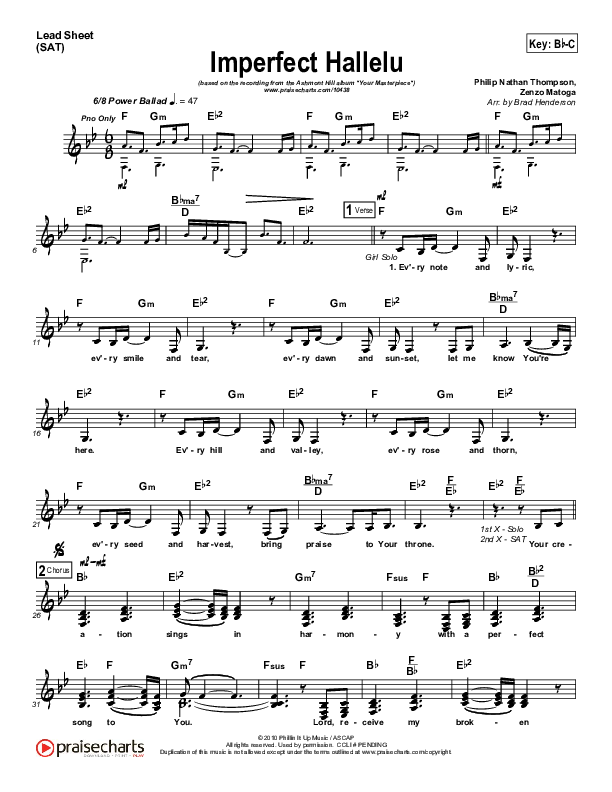 Imperfect Hallelu Lead Sheet (Ashmont Hill)
