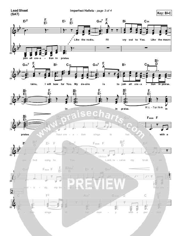 Imperfect Hallelu Lead Sheet (Ashmont Hill)