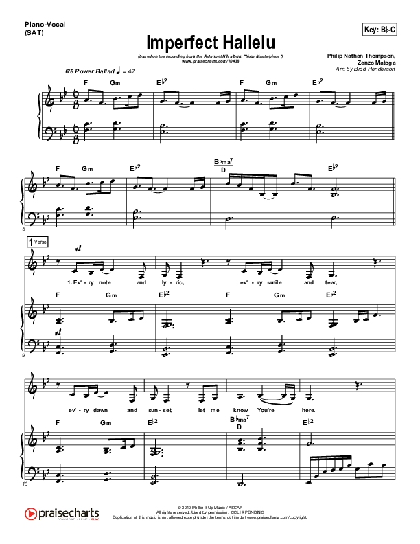 Imperfect Hallelu Lead & Piano (Ashmont Hill)