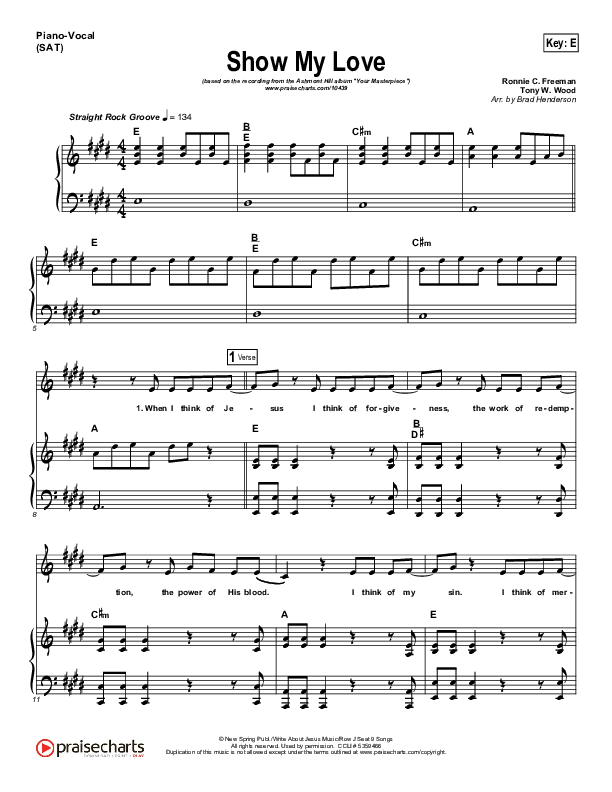 Show My Love Piano/Vocal (SAT) (Ashmont Hill)