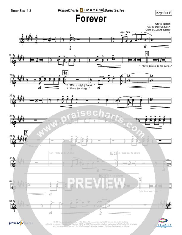 Forever Tenor Sax 1/2 (Chris Tomlin)