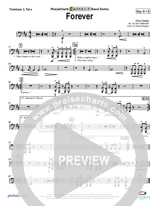Forever Trombone 3/Tuba (Chris Tomlin)