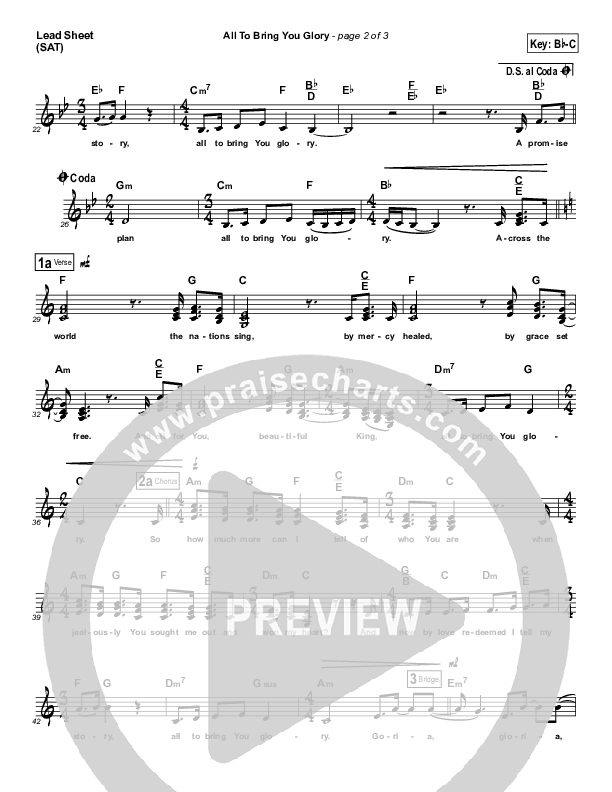 All To Bring You Glory Lead Sheet (Ashmont Hill)