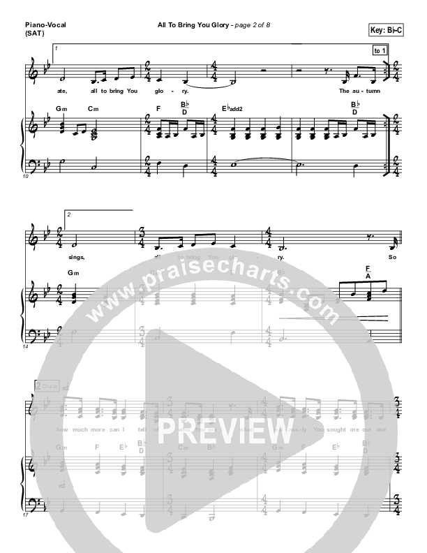 All To Bring You Glory Piano/Vocal (Ashmont Hill)