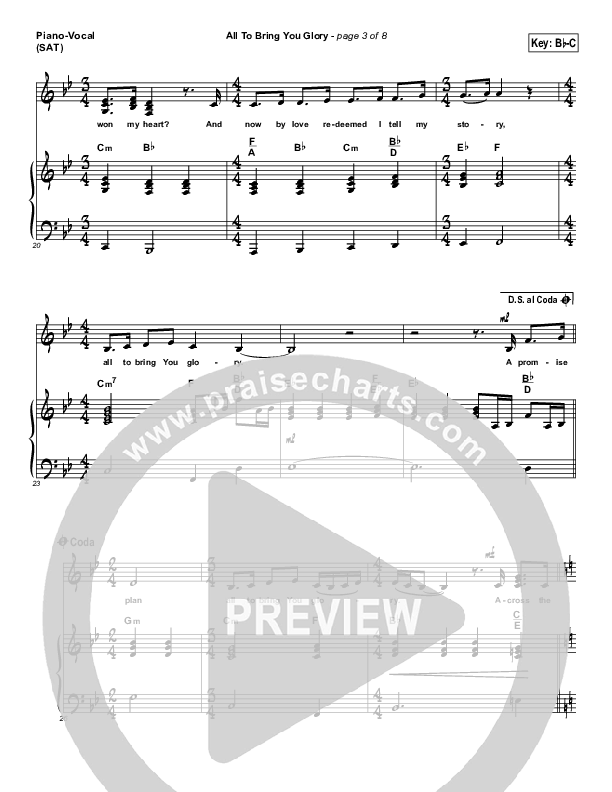 All To Bring You Glory Piano/Vocal (Ashmont Hill)