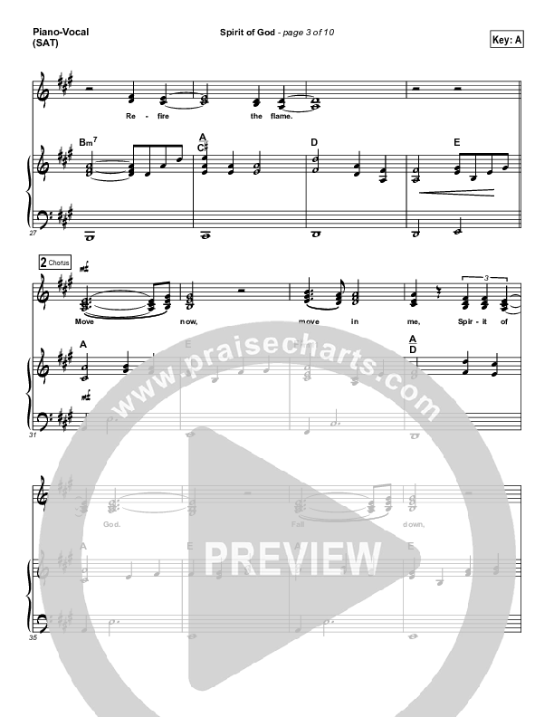 Spirit Of God Piano/Vocal (SAT) (Ashmont Hill)