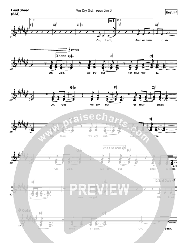 We Cry Out Lead (SAT) (Kim Walker-Smith)