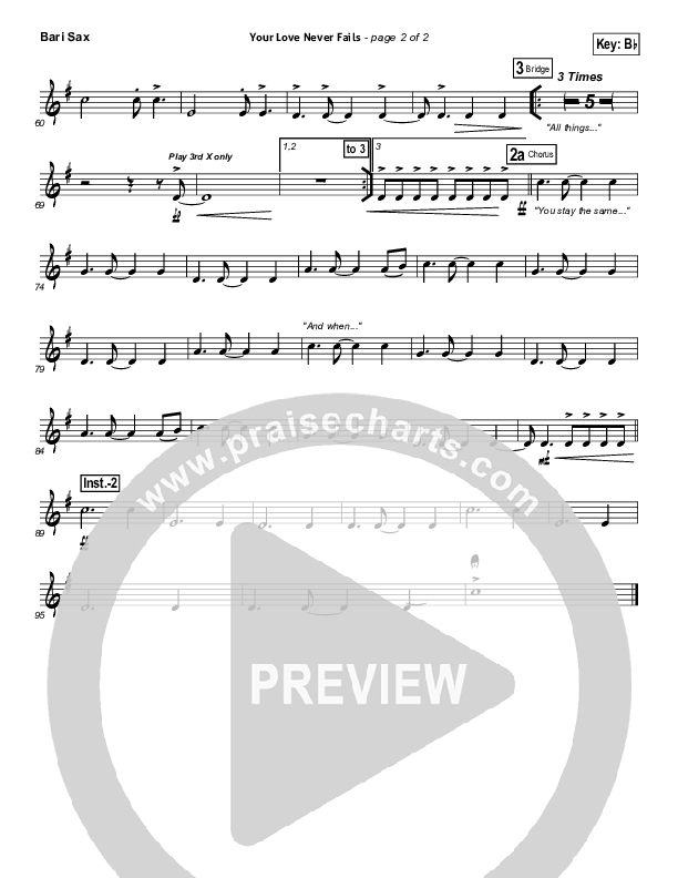 Your Love Never Fails Bari Sax (Jesus Culture)