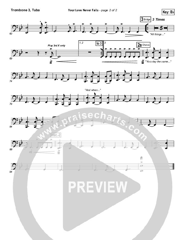 Your Love Never Fails Trombone 3/Tuba (Jesus Culture)