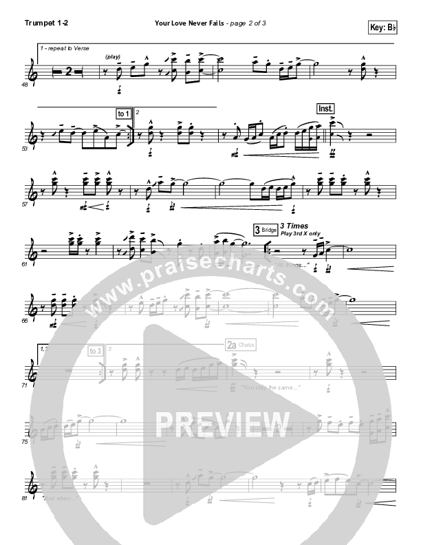 Your Love Never Fails Trumpet 1,2 (Jesus Culture)