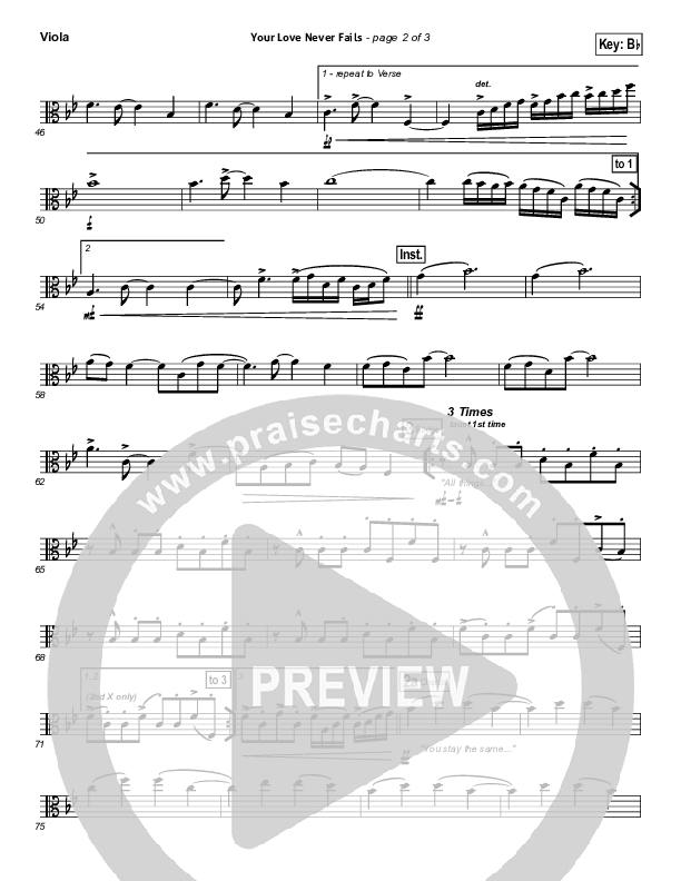 Your Love Never Fails Viola (Jesus Culture)