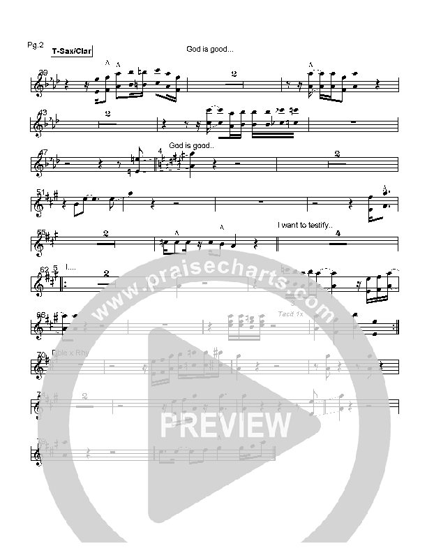 God is Good Tenor Sax/Clarinet (Hillsong Worship)