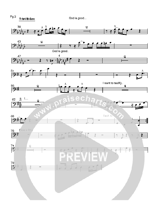 God is Good Trombone 4/Bari Sax (Hillsong Worship)