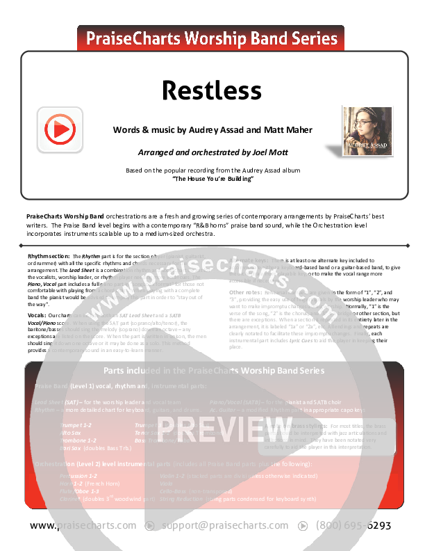 Restless Cover Sheet (Audrey Assad)