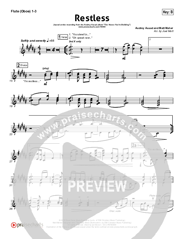 Restless Flute/Oboe 1/2/3 (Audrey Assad)