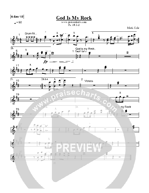 God Is My Rock Alto Sax 1/2 (Mark Cole)