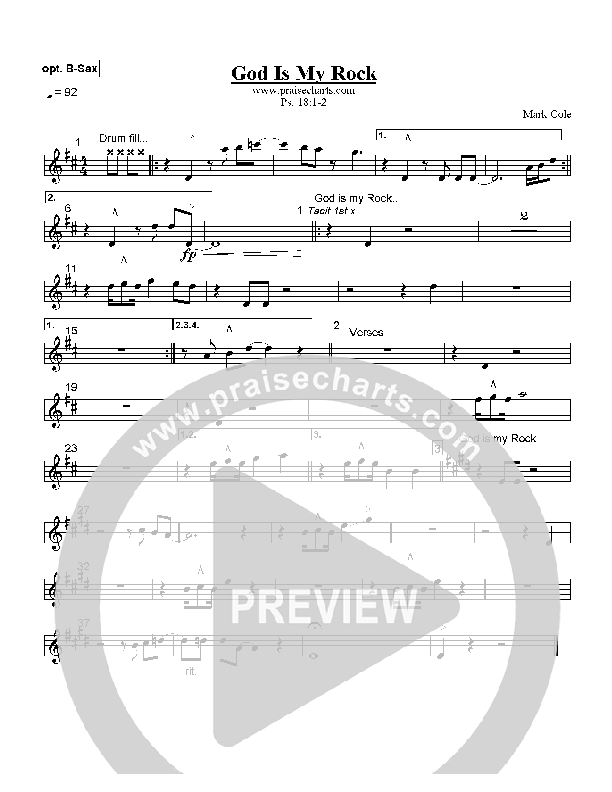 God Is My Rock Bari Sax (Mark Cole)