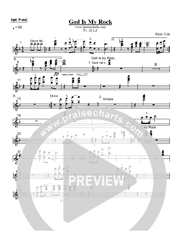 God Is My Rock Flute (Mark Cole)
