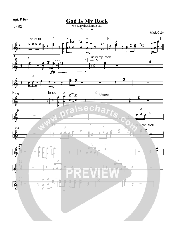 God Is My Rock French Horn (Mark Cole)