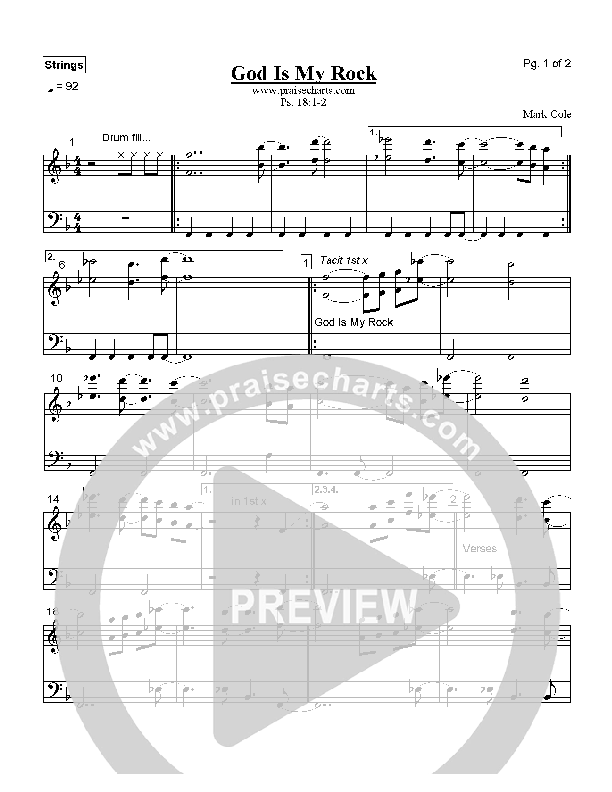 God Is My Rock Strings (Mark Cole)