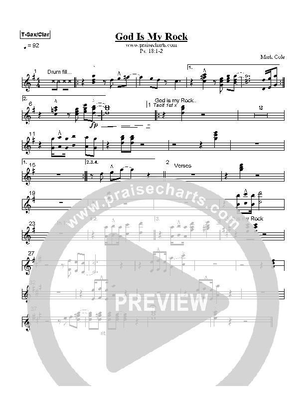 God Is My Rock Tenor Sax/Clarinet (Mark Cole)