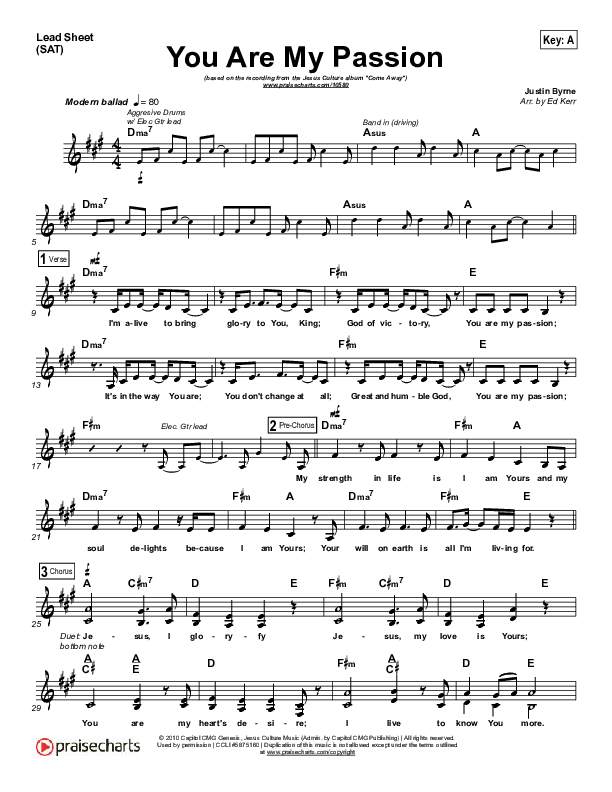 You Are My Passion Lead (SAT) (Jesus Culture)