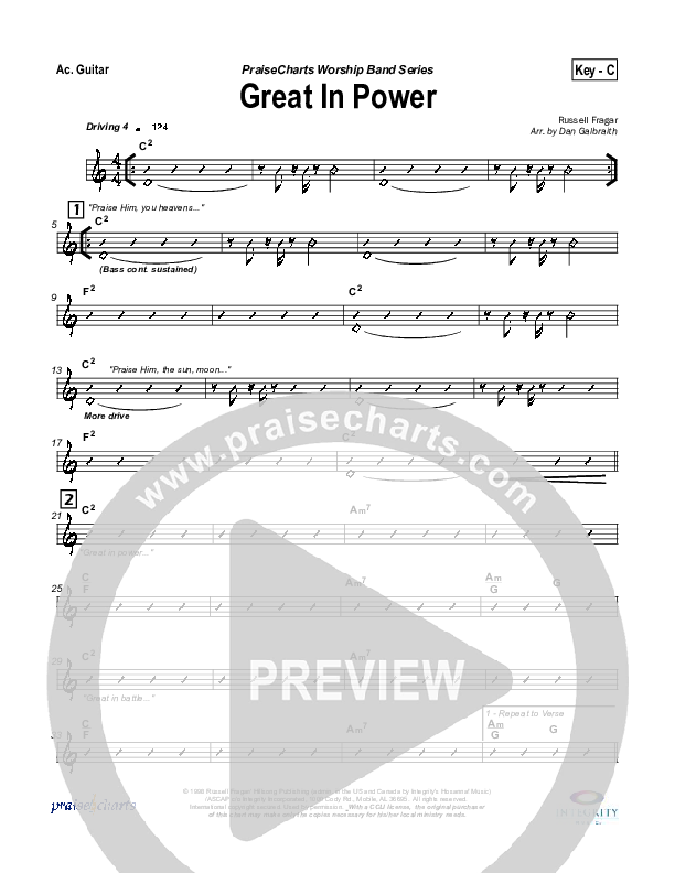 Great In Power Rhythm Chart (Hillsong Worship)