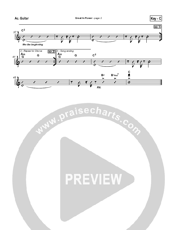 Great In Power Acoustic Guitar (Hillsong Worship)