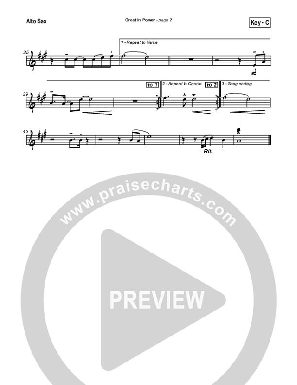 Great In Power Alto Sax (Hillsong Worship)